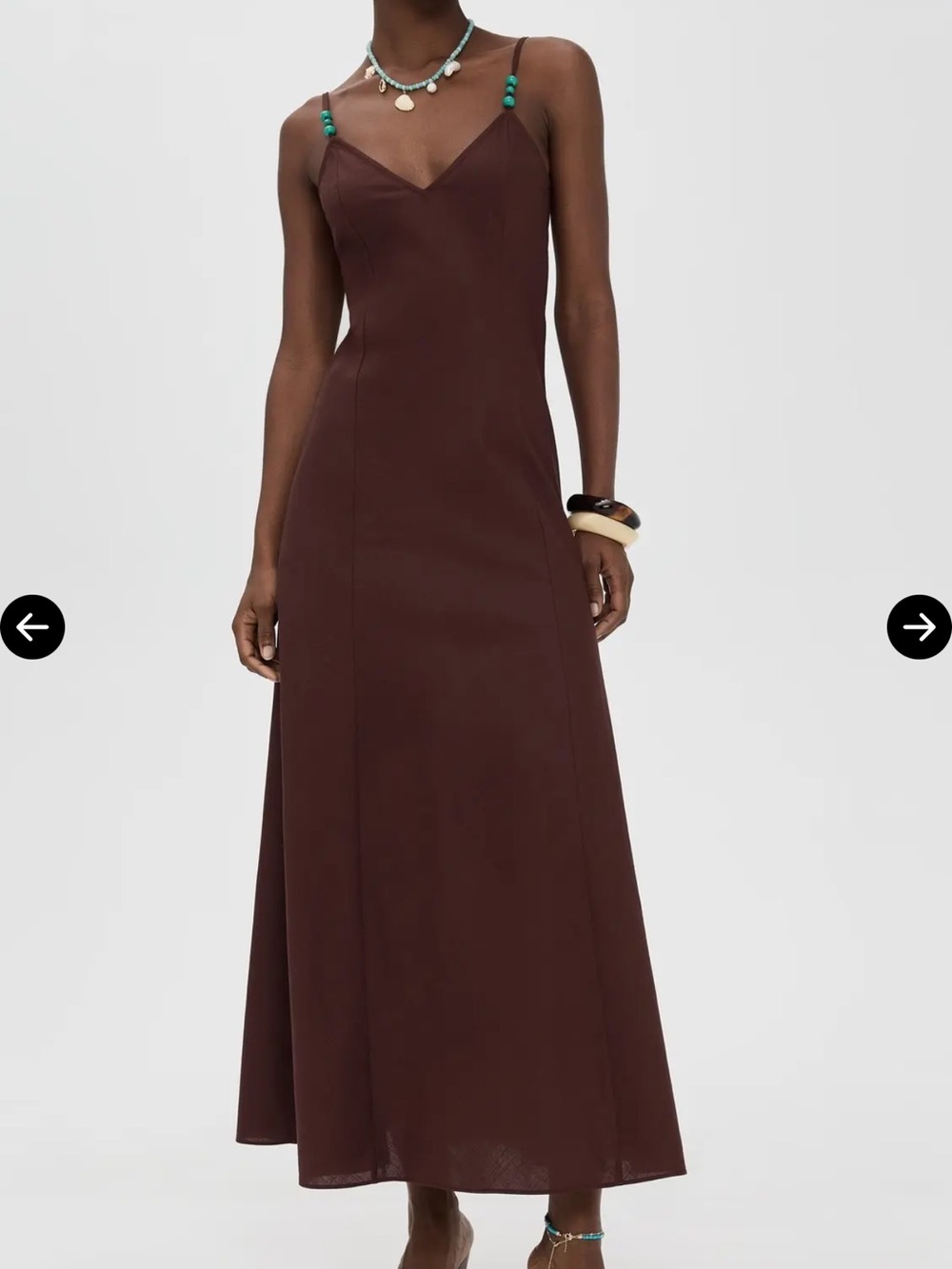 Playa Lucila Brown Linen Dress